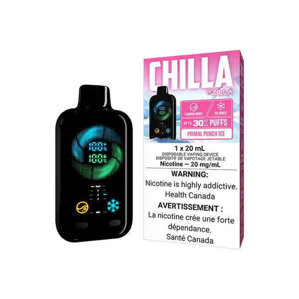 CHILLA BY ZILLA DISPOSABLE - PRIMAL PUNCH ICE (5PCS/CTN) 20ML 20MG