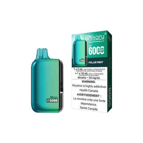 SIKARY S6000 DISPOSABLE - POLAR MINT (5PCS/CTN) 2ML+10ML 20MG