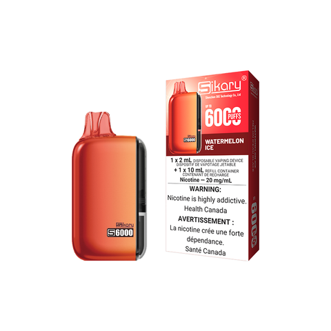 SIKARY S6000 DISPOSABLE - WATERMELON ICE (5PCS/CTN) 2ML+10ML 20MG