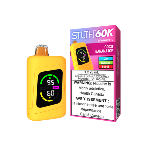 STLTH 60K DISPOSABLE - COCO BANANA ICE (4PCS/CTN) [MB] 25ML 20MG
