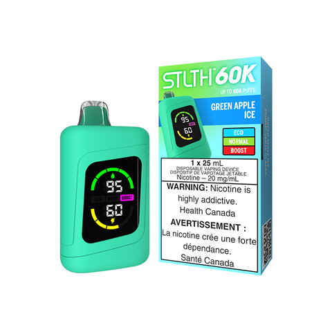 STLTH 60K DISPOSABLE - GREEN APPLE ICE (4PCS/CTN) 25ML 20MG