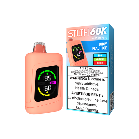 STLTH 60K DISPOSABLE - JUICY PEACH ICE (4PCS/CTN) [ON] 25ML 20MG