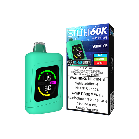 STLTH 60K DISPOSABLE - REFRESH SERIES SURGE ICE (4PCS/CTN) [AB] 25ML 20MG