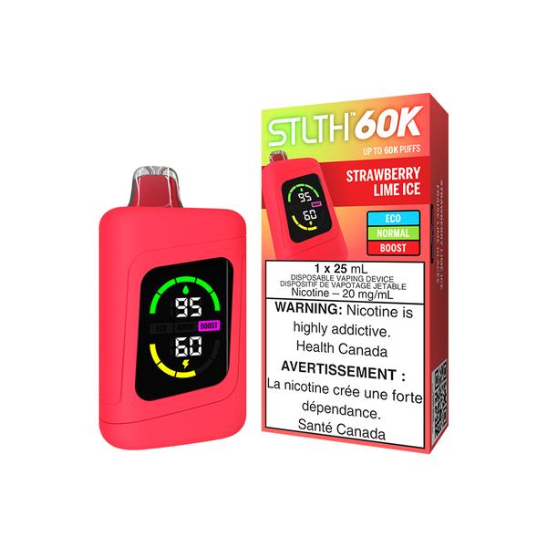 STLTH 60K DISPOSABLE - STRAWBERRY LIME ICE (4PCS/CTN) [ON] 25ML 20MG