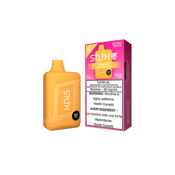 STLTH 8K PRO DISPOSABLE - JUICY PEACH ICE (5PC/CTN)  20MG