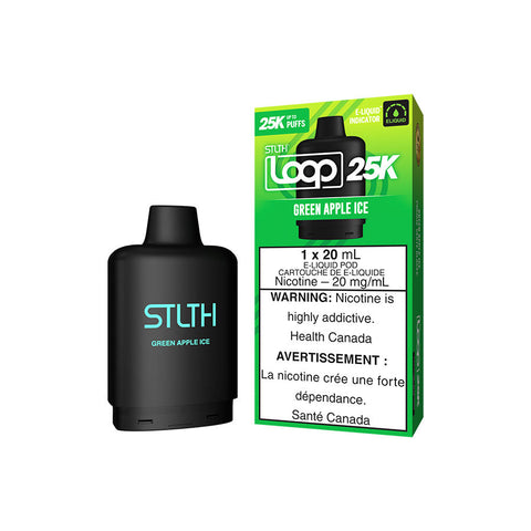 STLTH LOOP 25K POD PACK - GREEN APPLE ICE (5PC/CTN) 20ML 20MG