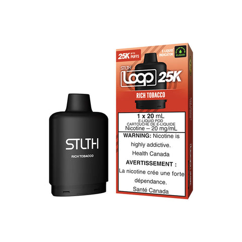 STLTH LOOP 25K POD PACK - RICH TOBACCO (5PC/CTN) 20ML 20MG