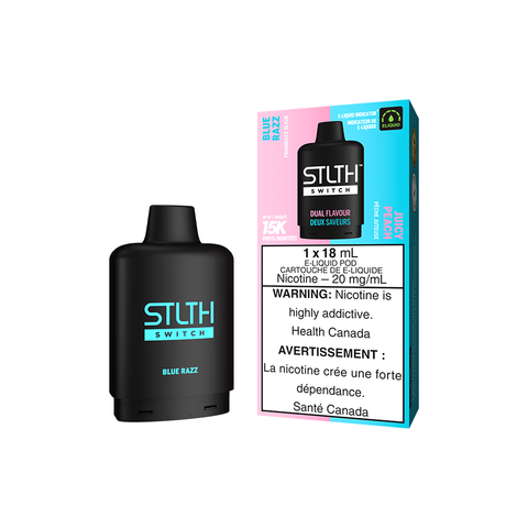 STLTH SWITCH POD PACK - BLUE RAZZ AND JUICY PEACH (5PC/CTN) [ON] 18ML 20MG