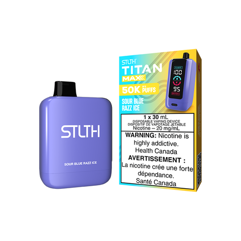 STLTH TITAN MAX DISPOSABLE - SOUR BLUE RAZZ ICE (4PCS/CTN) [AB] 30ML 20MG