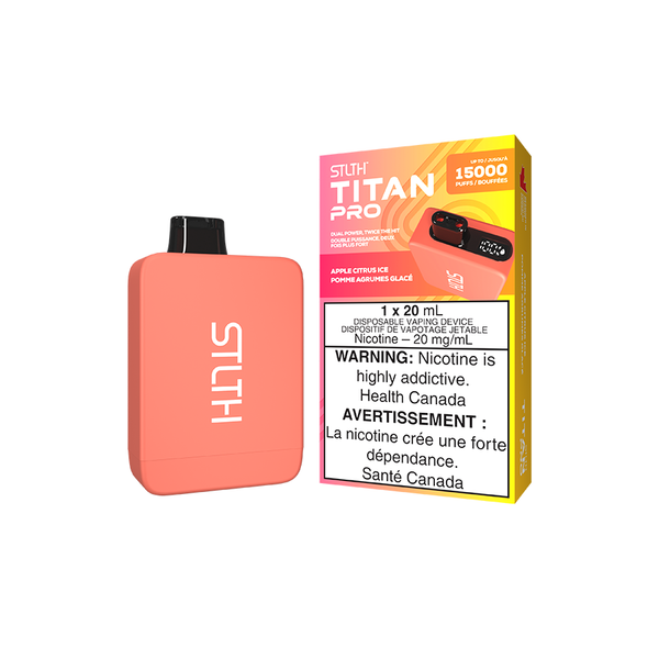 STLTH TITAN PRO DISPOSABLE - APPLE CITRUS ICE (5PCS/CTN) [AB] 20ML 20MG