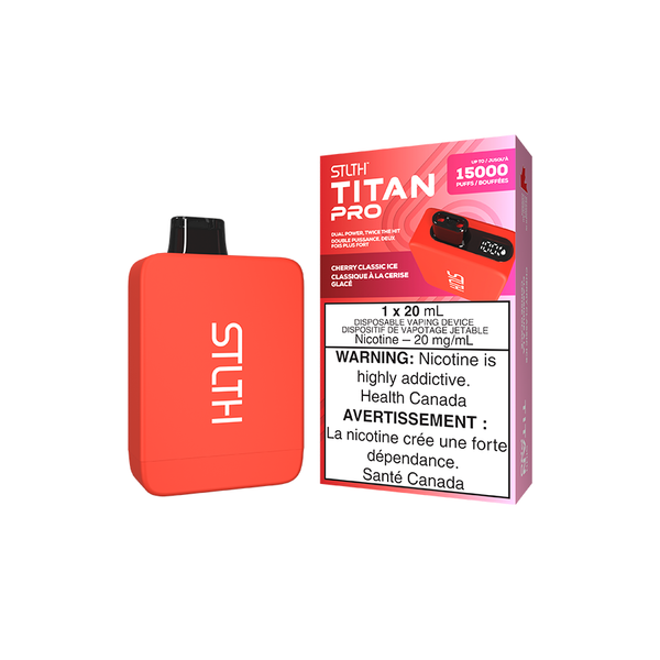 STLTH TITAN PRO DISPOSABLE - CHERRY CLASSIC ICE (5PCS/CTN) [AB] 20ML 20MG