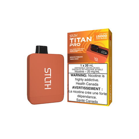 STLTH TITAN PRO DISPOSABLE - SMOOTH TOBACCO (5PCS/CTN) [AB] 20ML 20MG