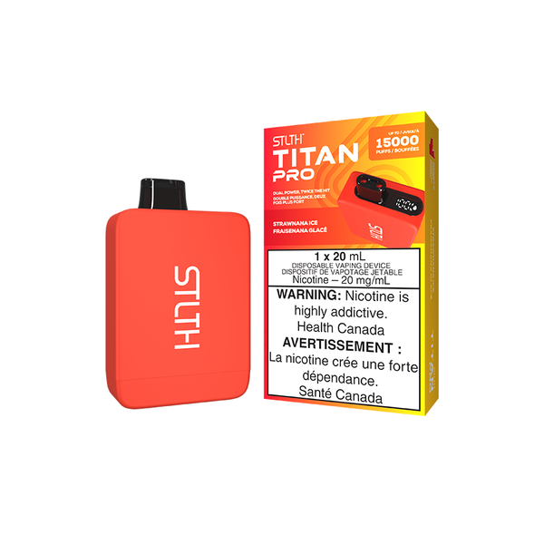 STLTH TITAN PRO DISPOSABLE - STRAWNANA ICE (5PCS/CTN) [AB] 20ML 20MG