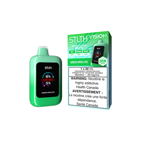 STLTH VISION DISPOSABLE - GREEN APPLE ICE (4PCS/CTN) [AB] 20ML 20MG