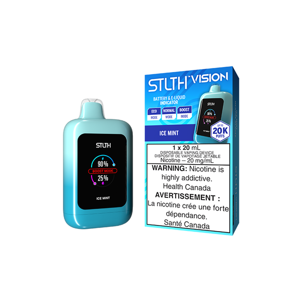 STLTH VISION DISPOSABLE - ICE MINT (4PCS/CTN) [MB] 20ML 20MG
