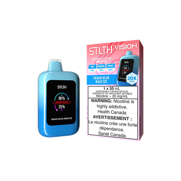 STLTH VISION DISPOSABLE - PEACH BLUE RAZZ ICE (4PCS/CTN) [MB] 20ML 20MG