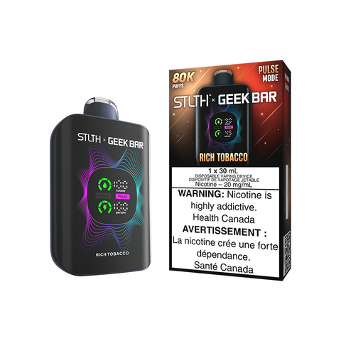 STLTH X GEEK BAR DISPOSABLE - RICH TOBACCO (4PCS/CTN) [AB] 30ML 20MG