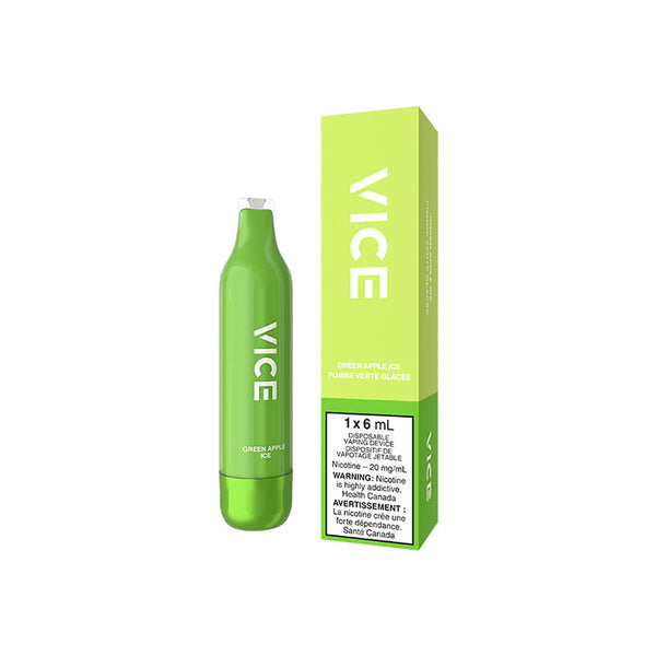 VICE 2500 DISPOSABLE - GREEN APPLE ICE (6PC/CTN)  20MG