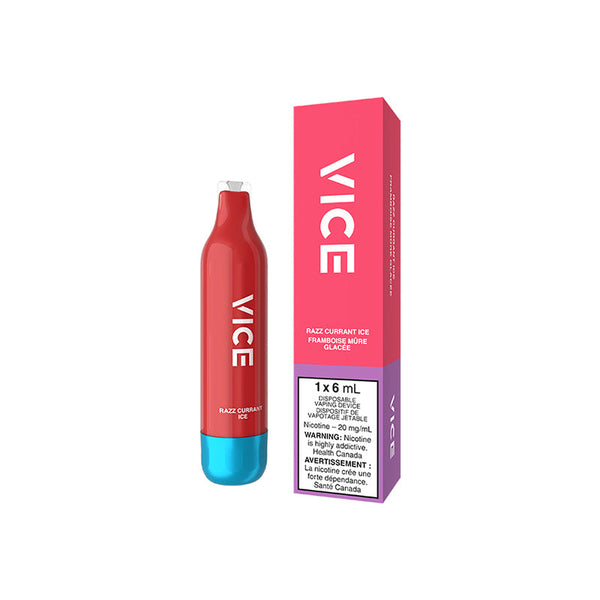 VICE 2500 DISPOSABLE - RAZZ CURRANT ICE (6PC/CTN) [AB]  20MG