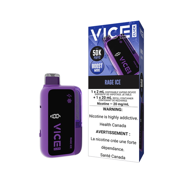 VICE CLICK DISPOSABLE - RAGE ICE (4PCS/CTN) 2ML+20ML 20MG