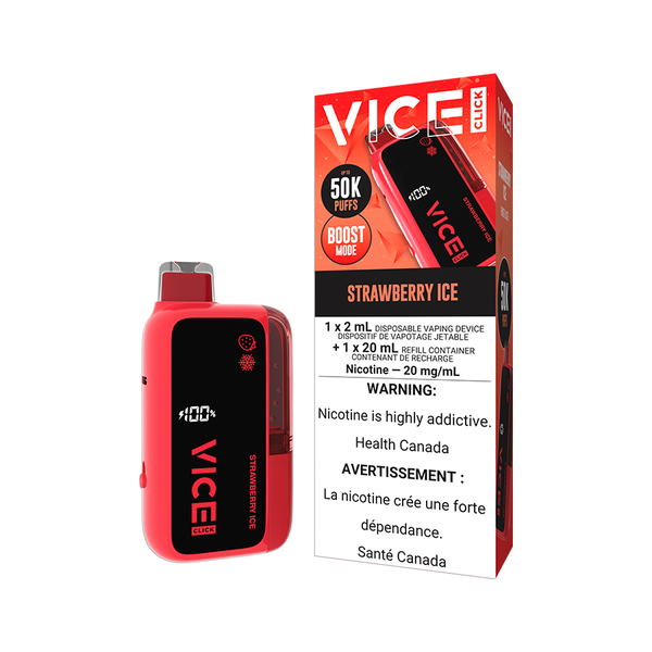 VICE CLICK DISPOSABLE - STRAWBERRY ICE (4PCS/CTN) 2ML+20ML 20MG