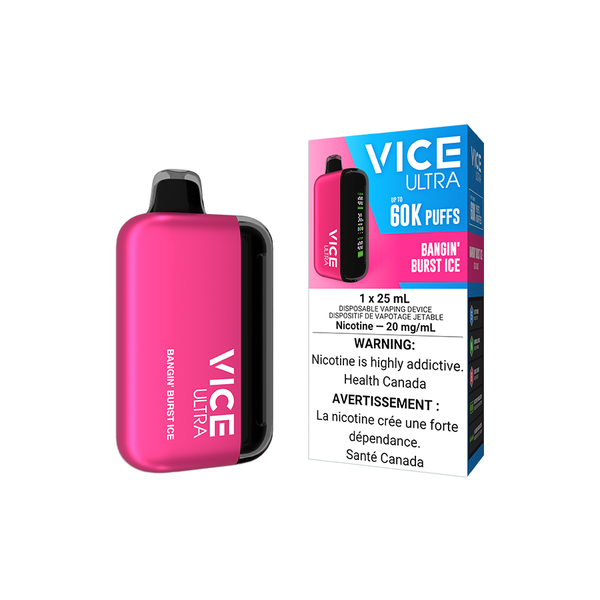 VICE ULTRA DISPOSABLE - BANGIN' BURST ICE (4PCS/CTN) [MB] 25ML 20MG