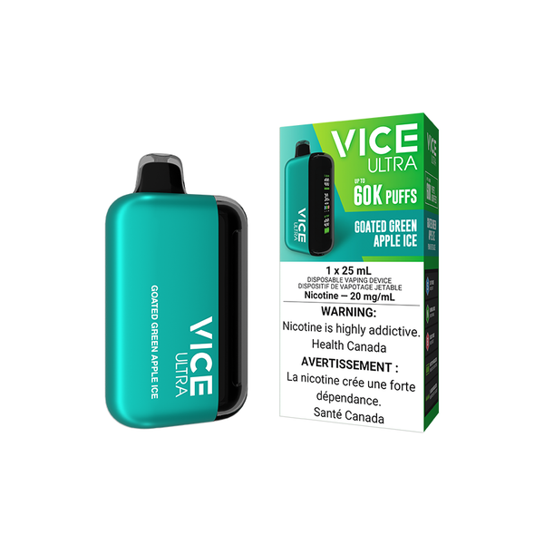 VICE ULTRA DISPOSABLE - GOATED GREEN APPLE ICE (4PCS/CTN) [ON] 25ML 20MG